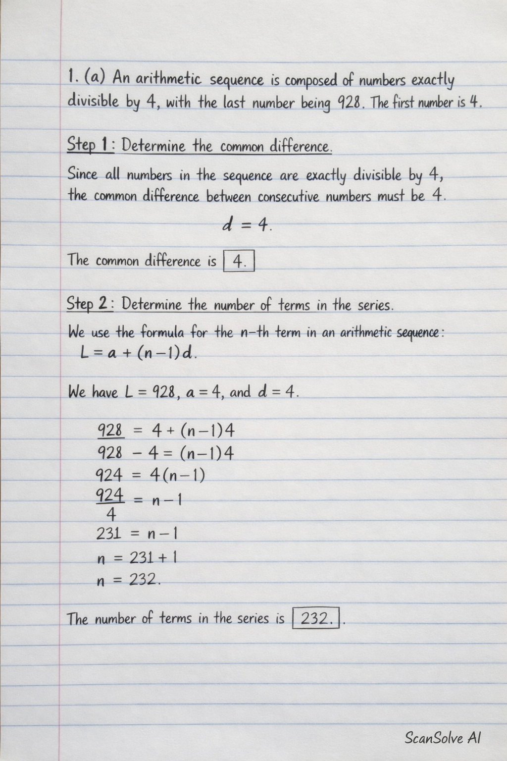 Handwritten step-by-step solution preview