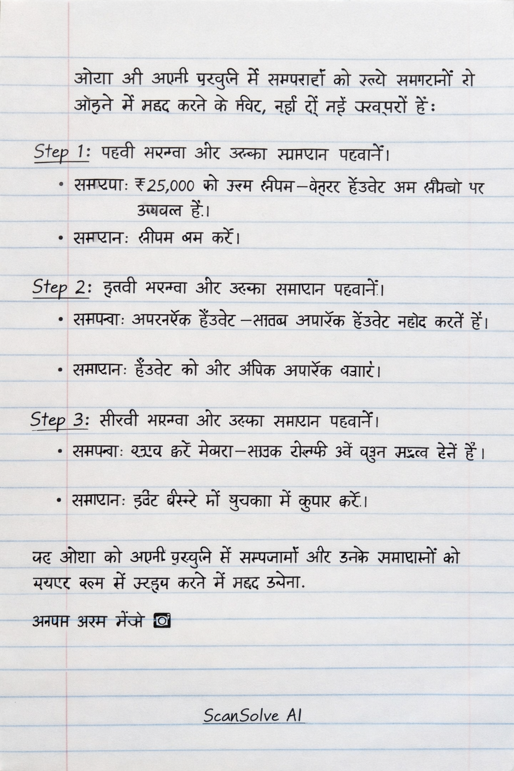 Handwritten step-by-step solution preview