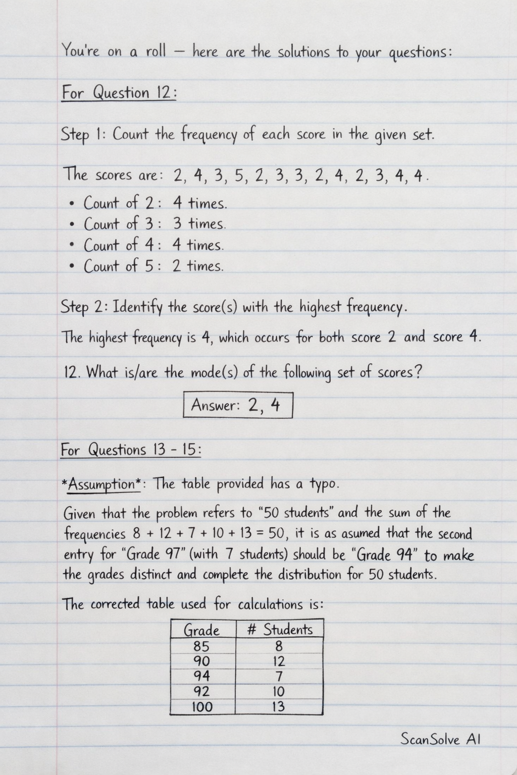 Handwritten step-by-step solution preview