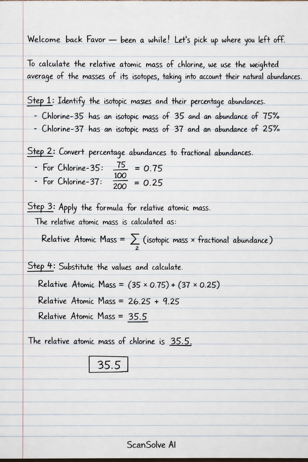 Handwritten step-by-step solution preview