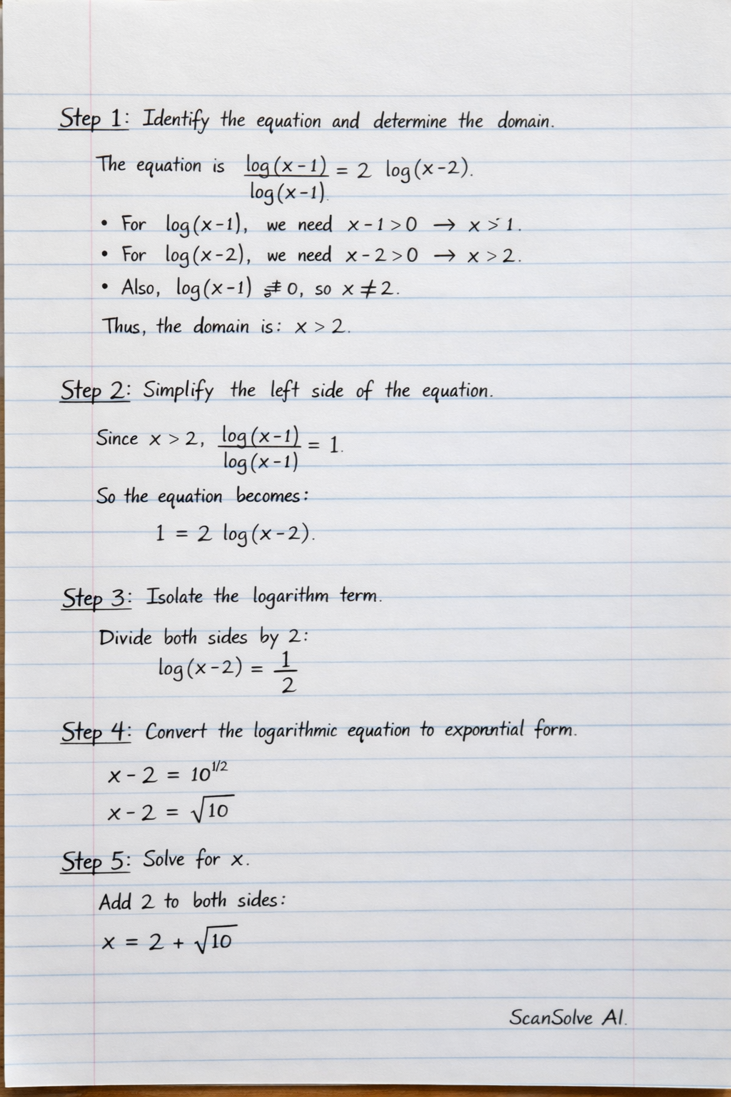 Handwritten step-by-step solution preview