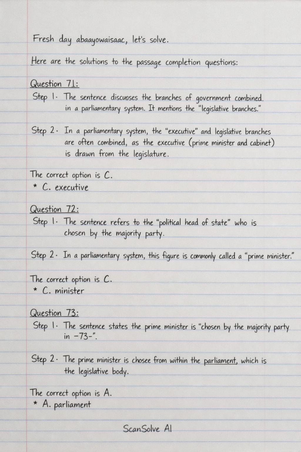 Handwritten step-by-step solution preview