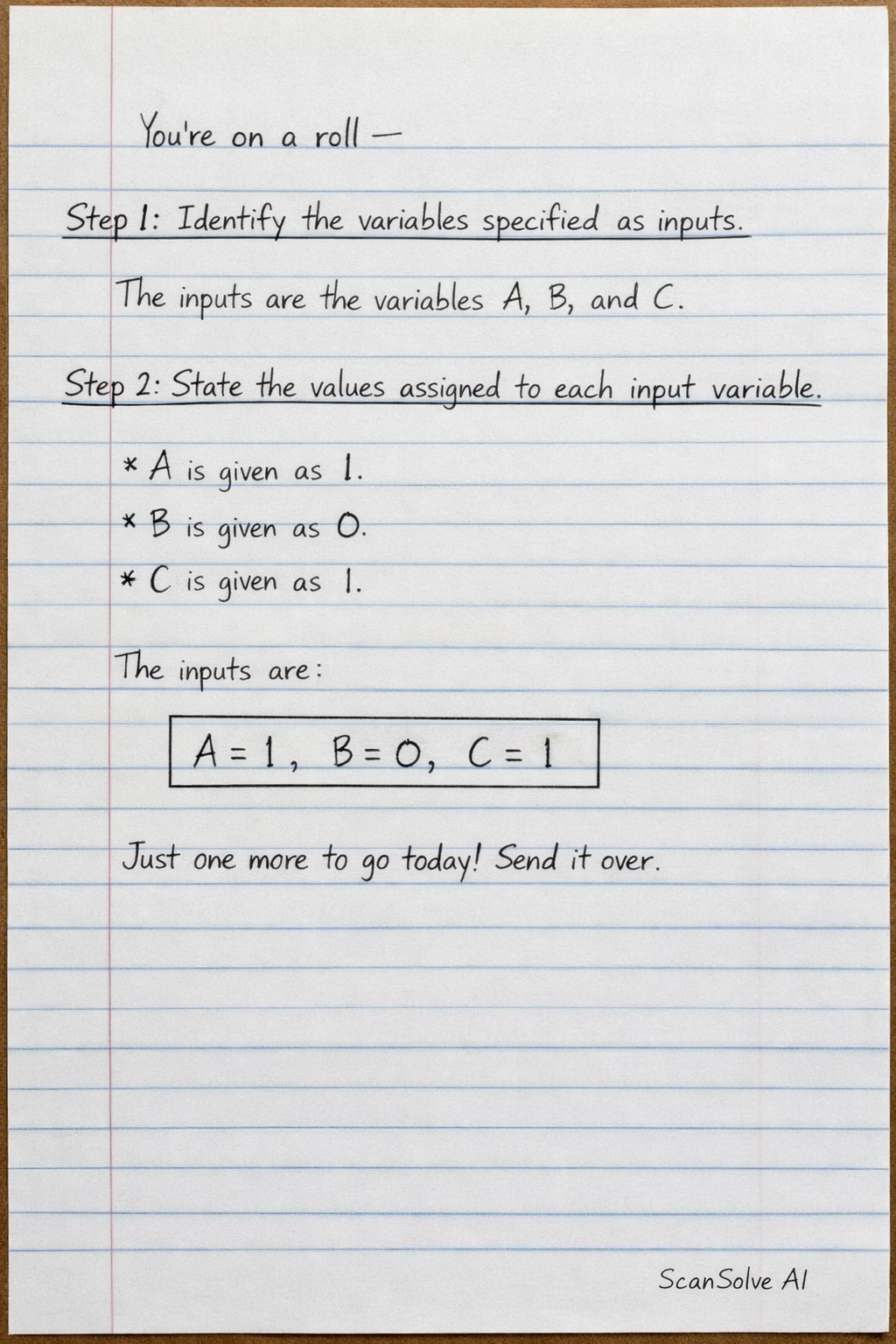 Handwritten step-by-step solution preview