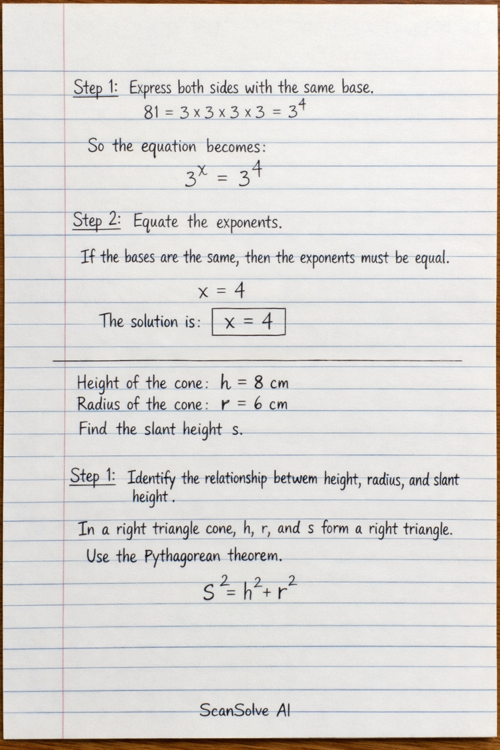 Handwritten step-by-step solution preview