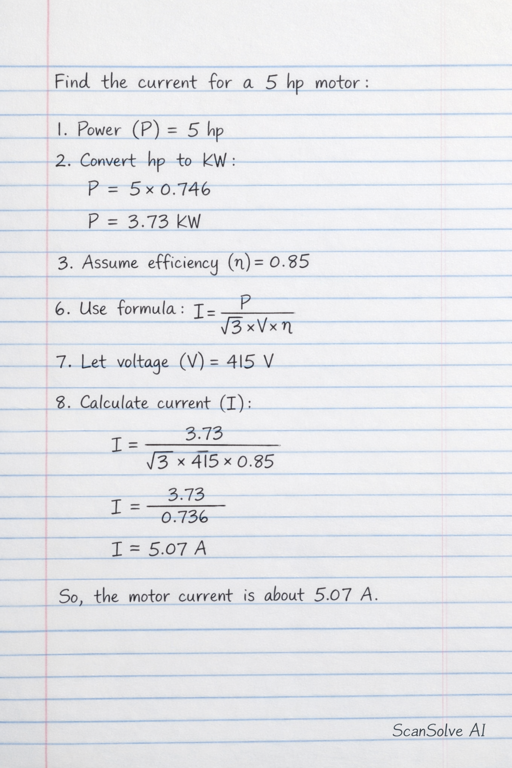 Handwritten step-by-step solution preview