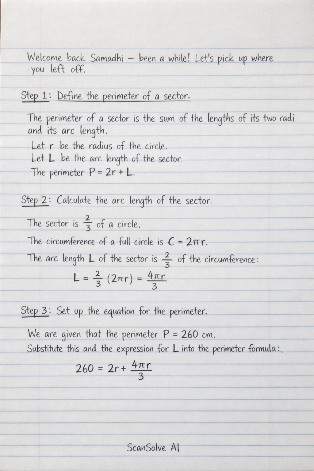 Handwritten step-by-step solution preview