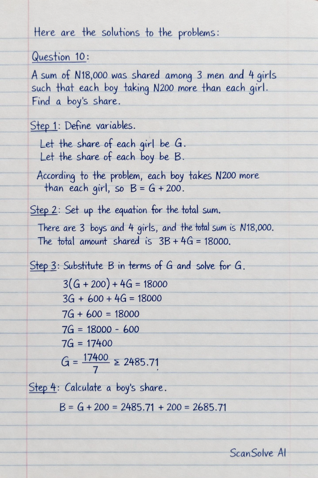 Handwritten step-by-step solution preview