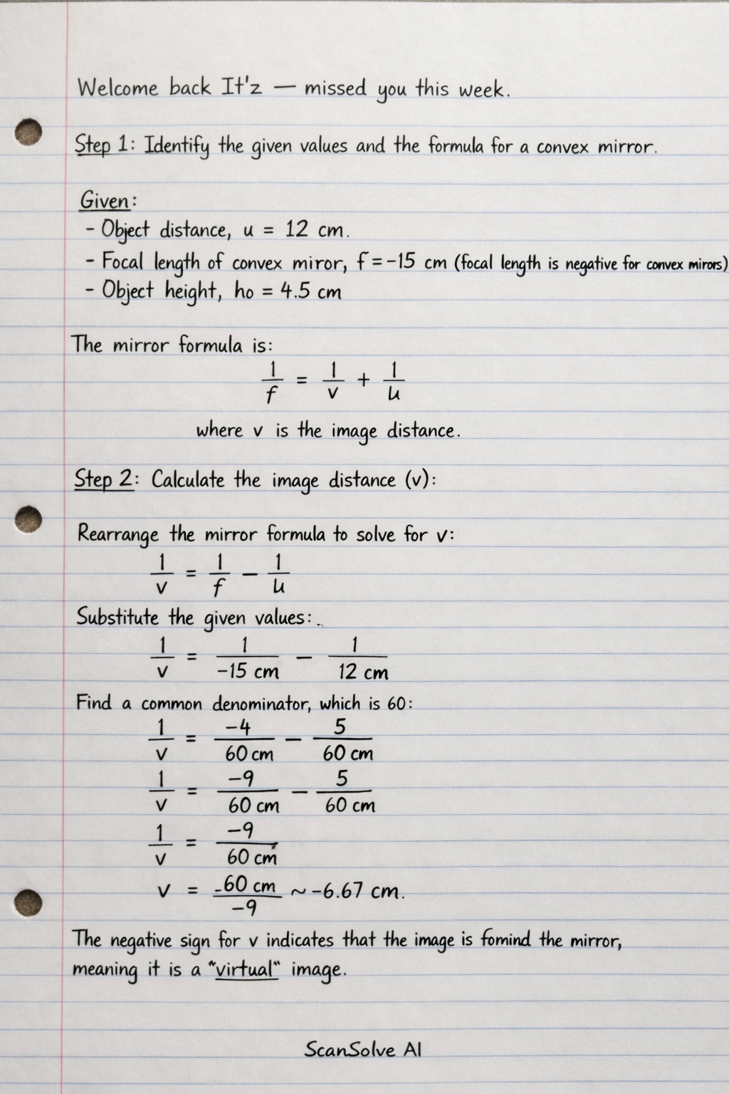 Handwritten step-by-step solution preview