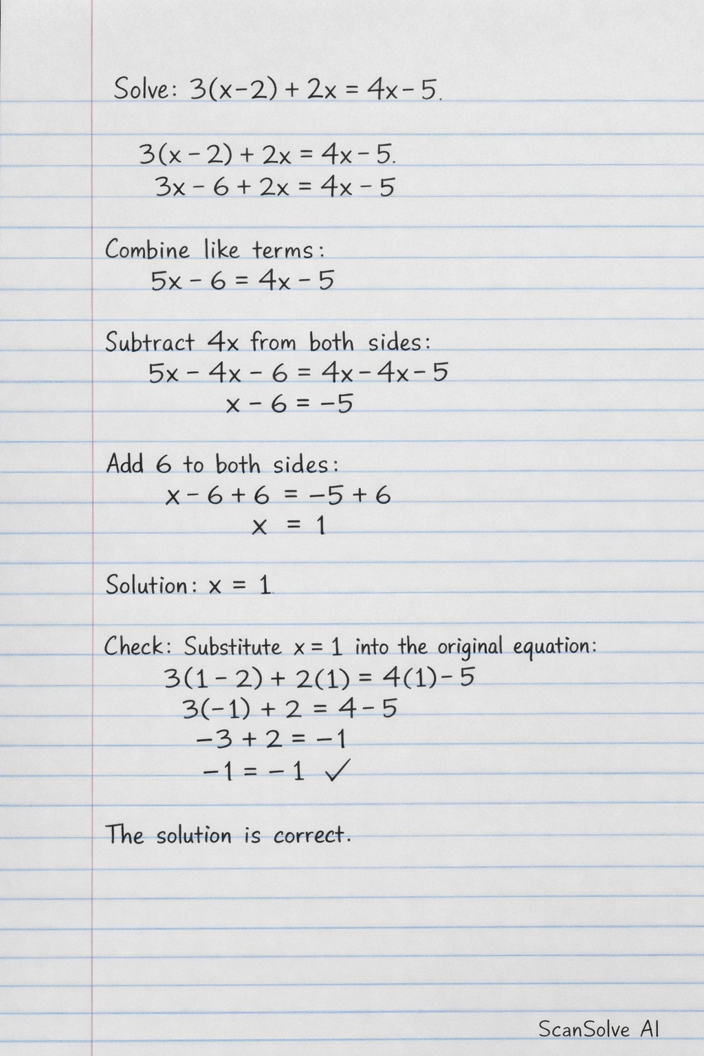 Handwritten step-by-step solution preview