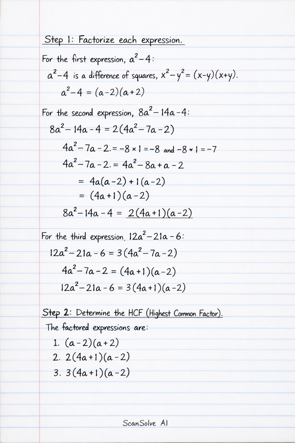 Handwritten step-by-step solution preview