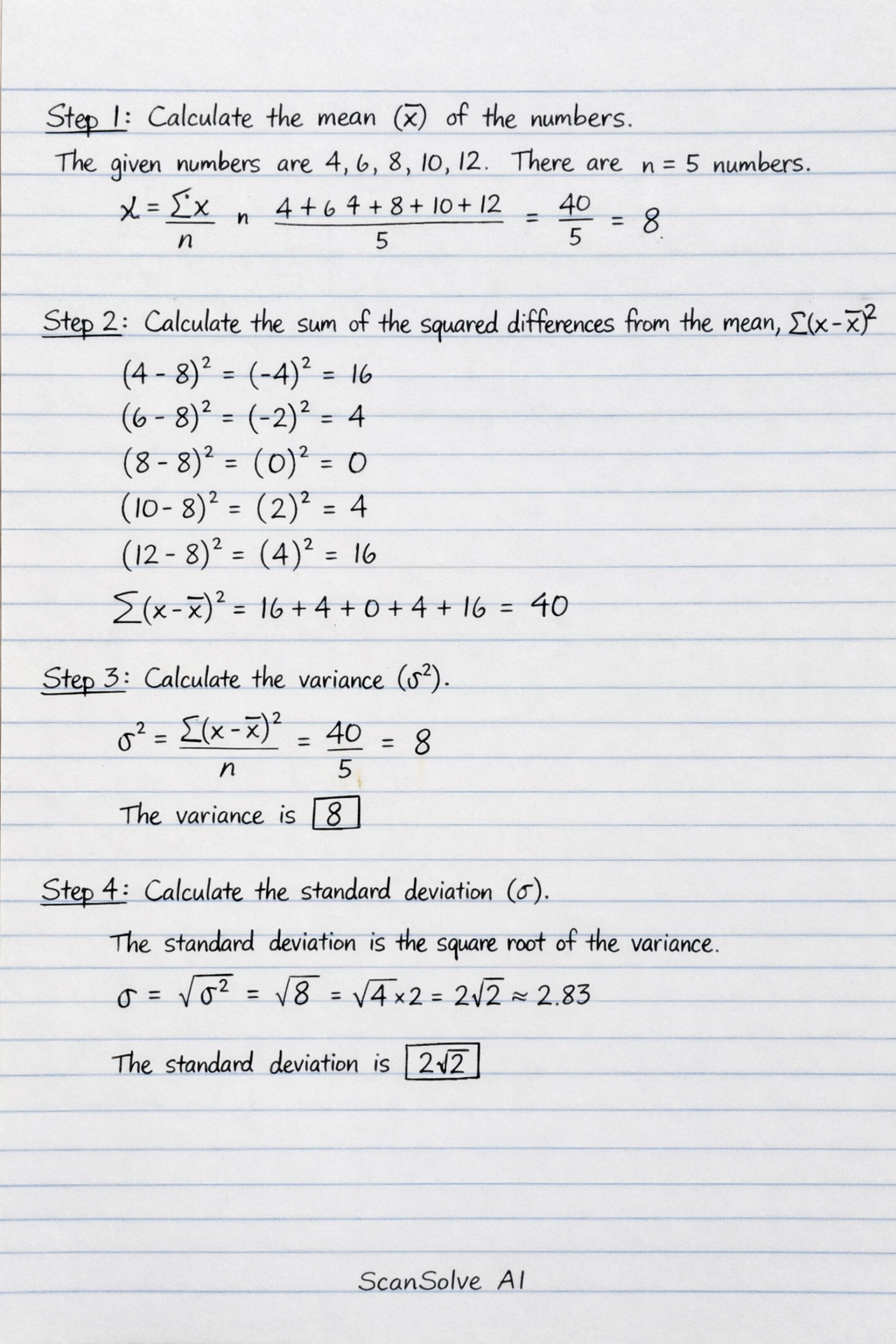 Handwritten step-by-step solution preview