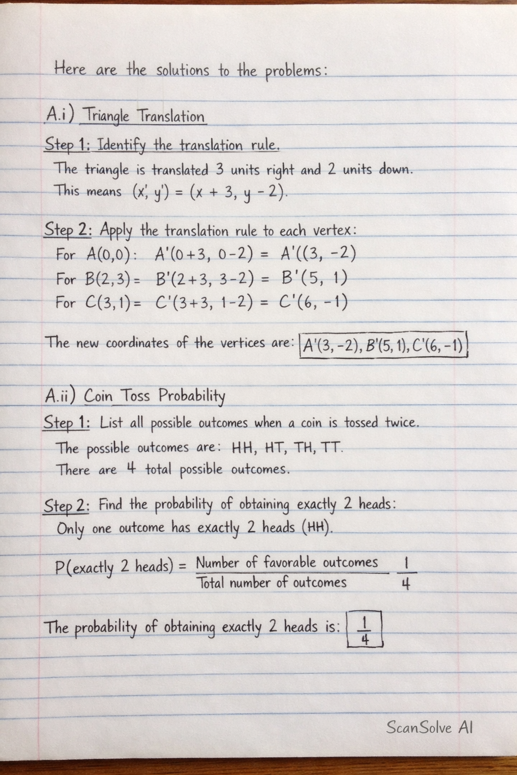 Handwritten step-by-step solution preview