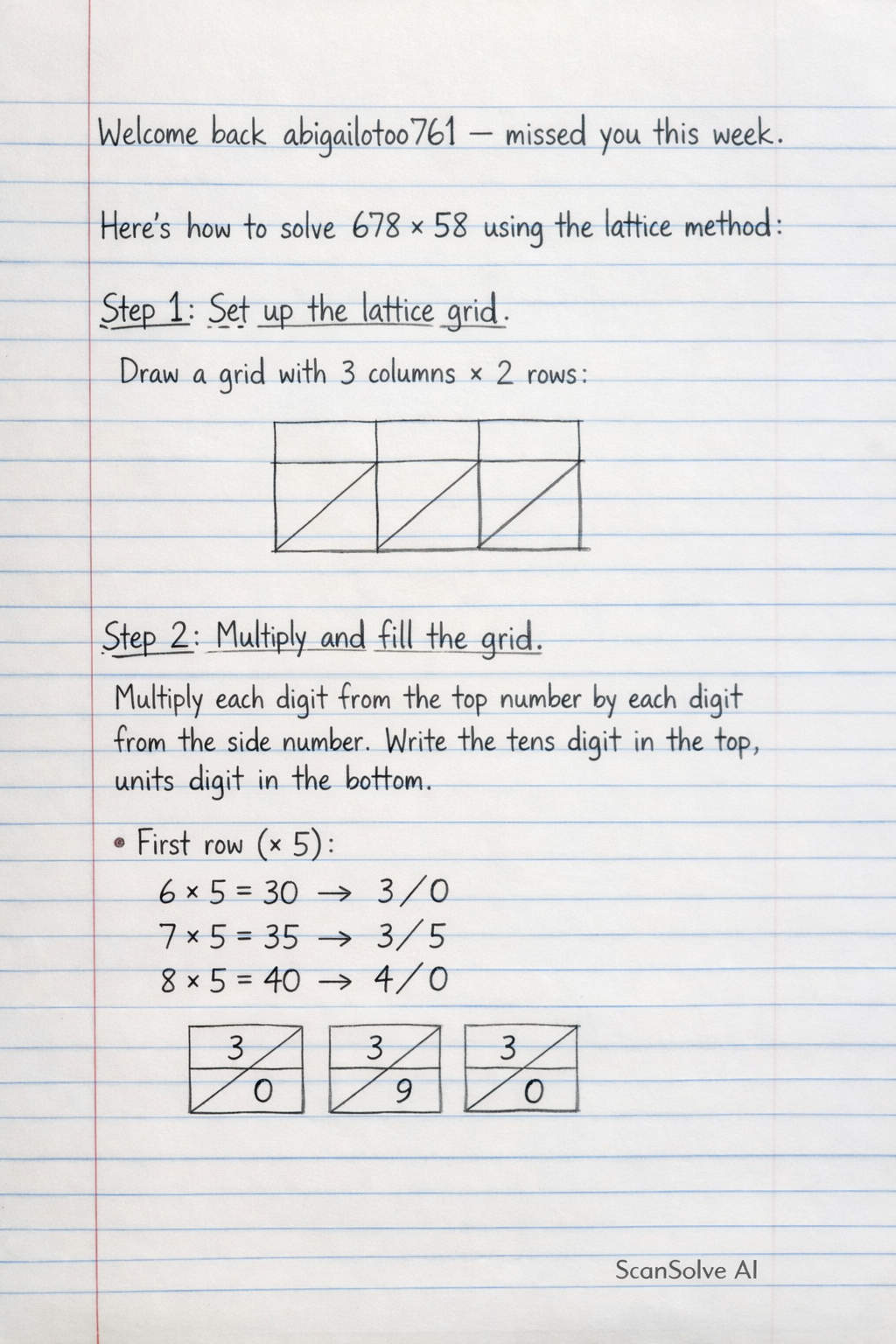 Handwritten step-by-step solution preview