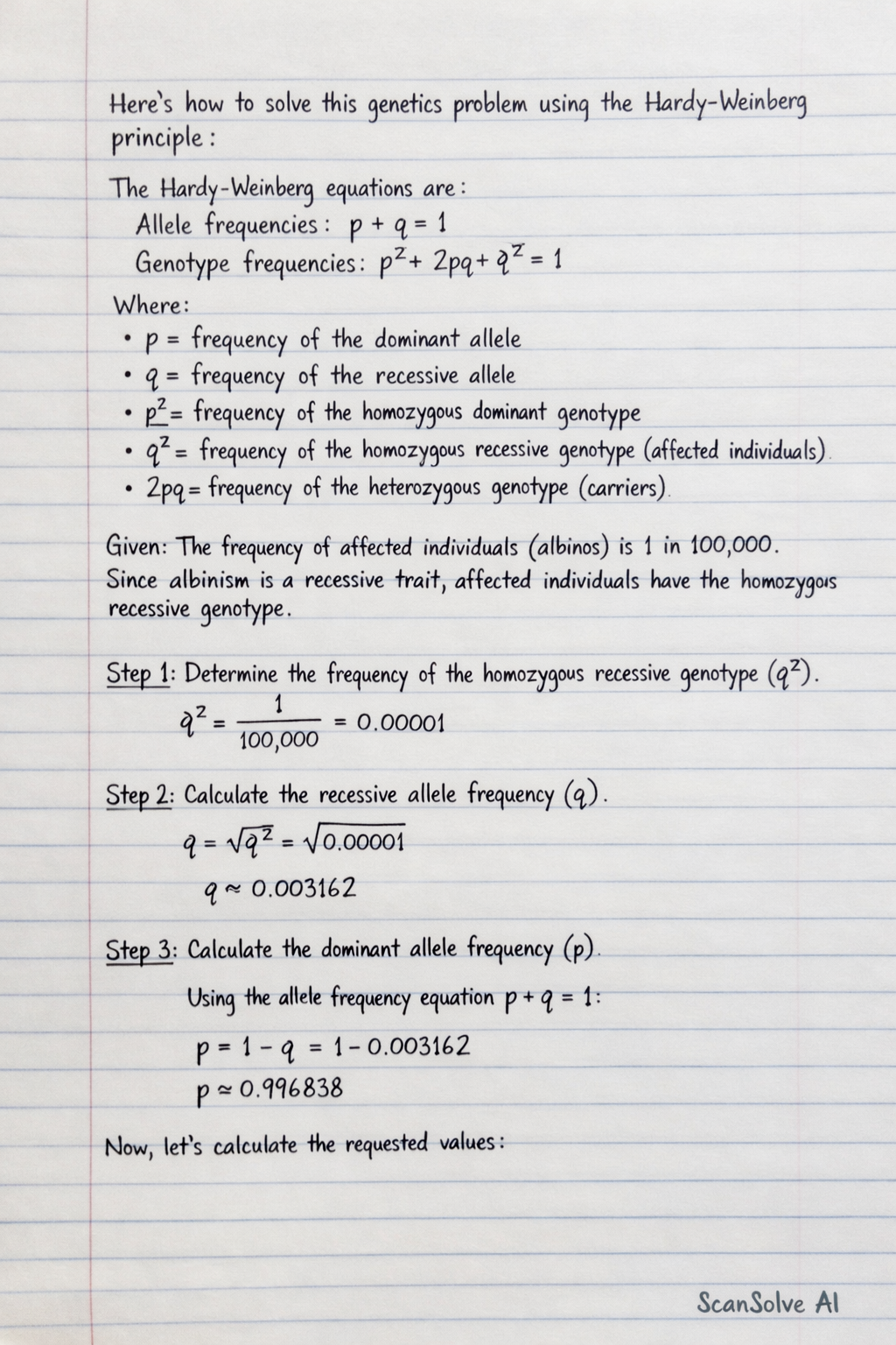 Handwritten step-by-step solution preview