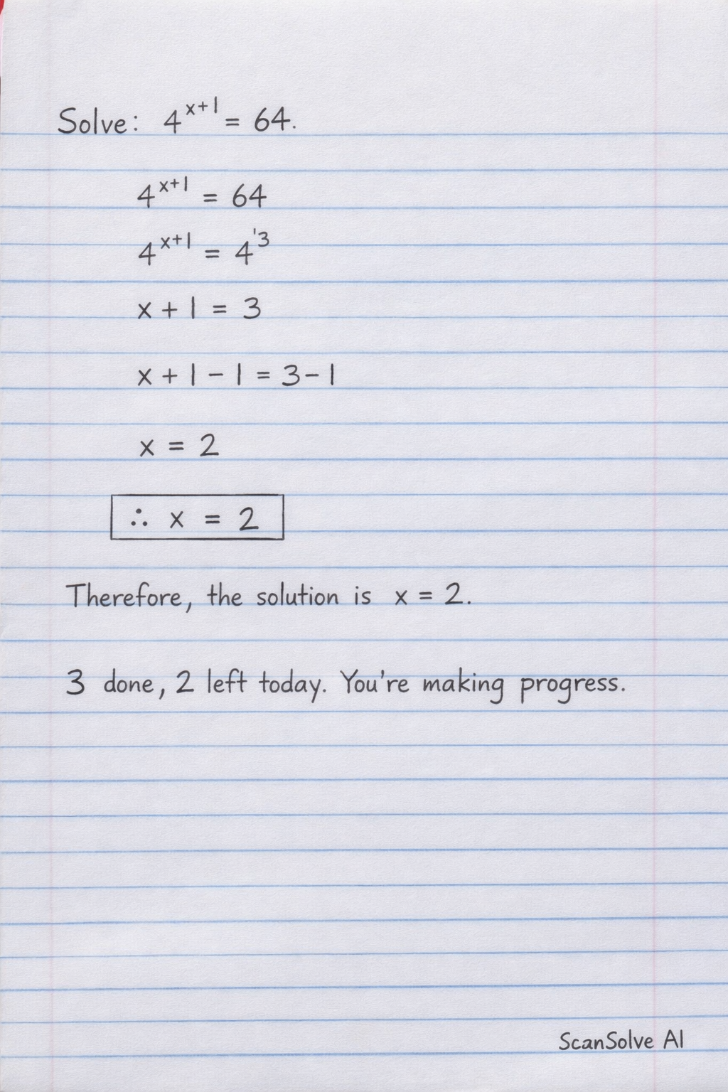 Handwritten step-by-step solution preview
