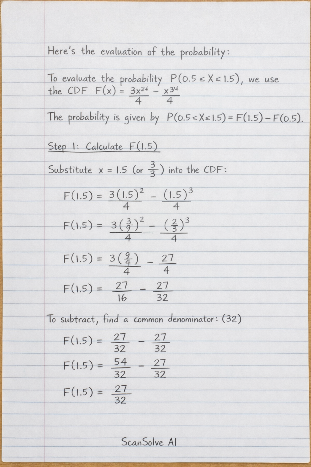 Handwritten step-by-step solution preview