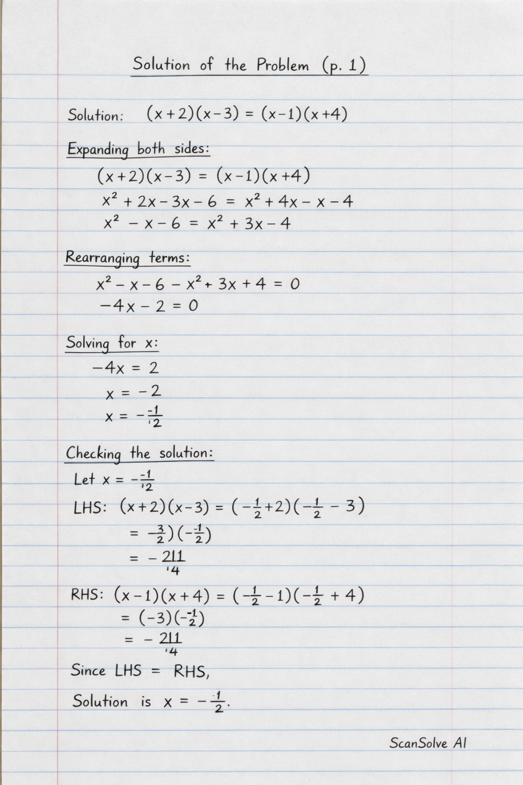 Handwritten step-by-step solution preview