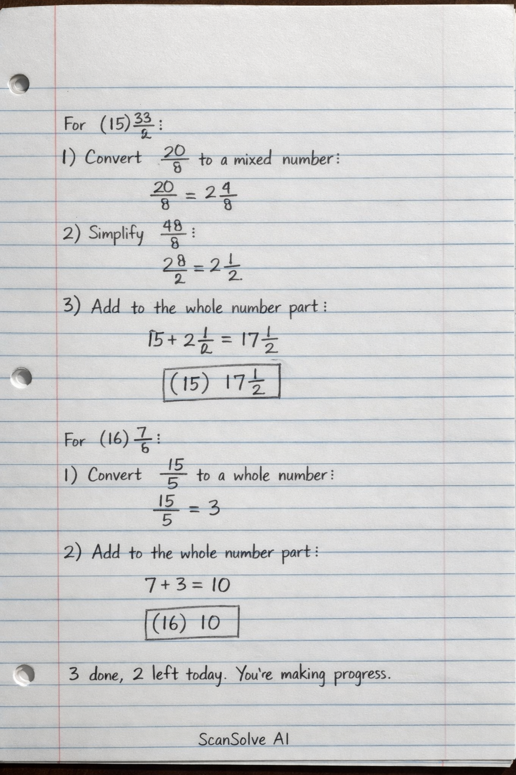Handwritten step-by-step solution preview
