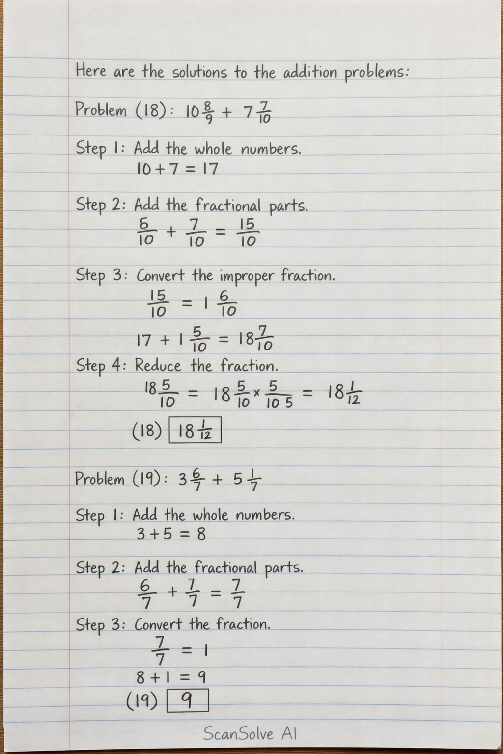 Handwritten step-by-step solution preview