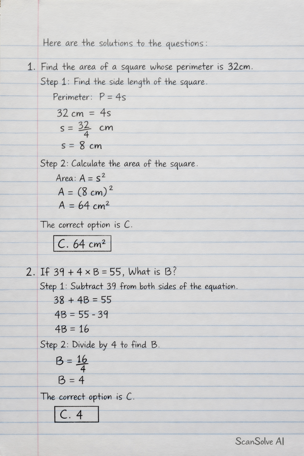 Handwritten step-by-step solution preview