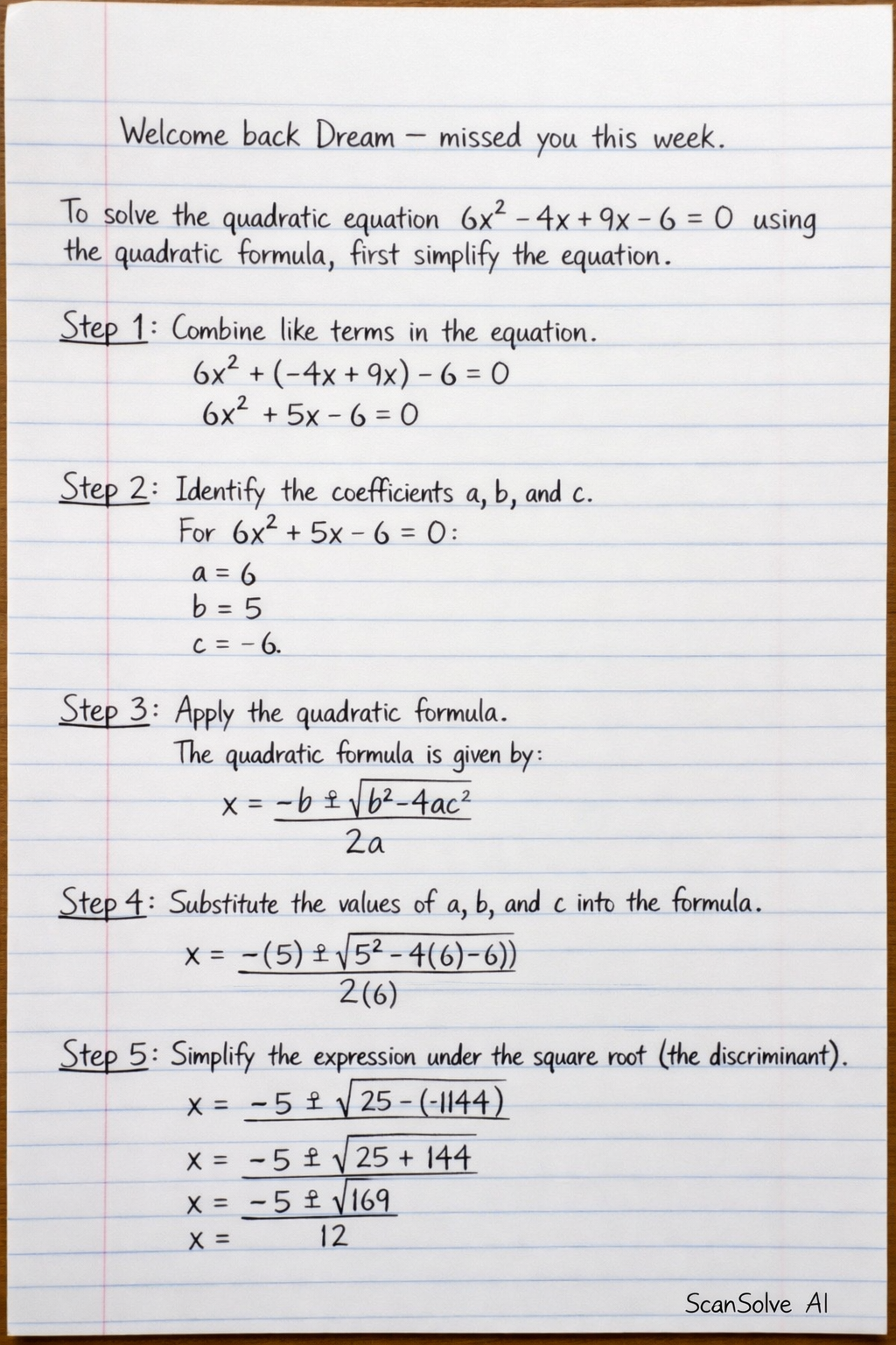 Handwritten step-by-step solution preview