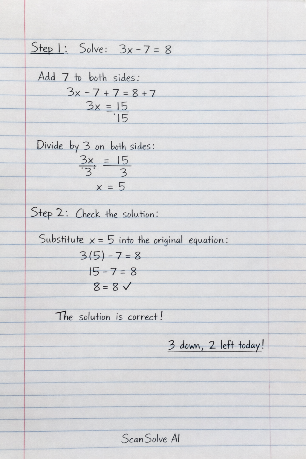 Handwritten step-by-step solution preview