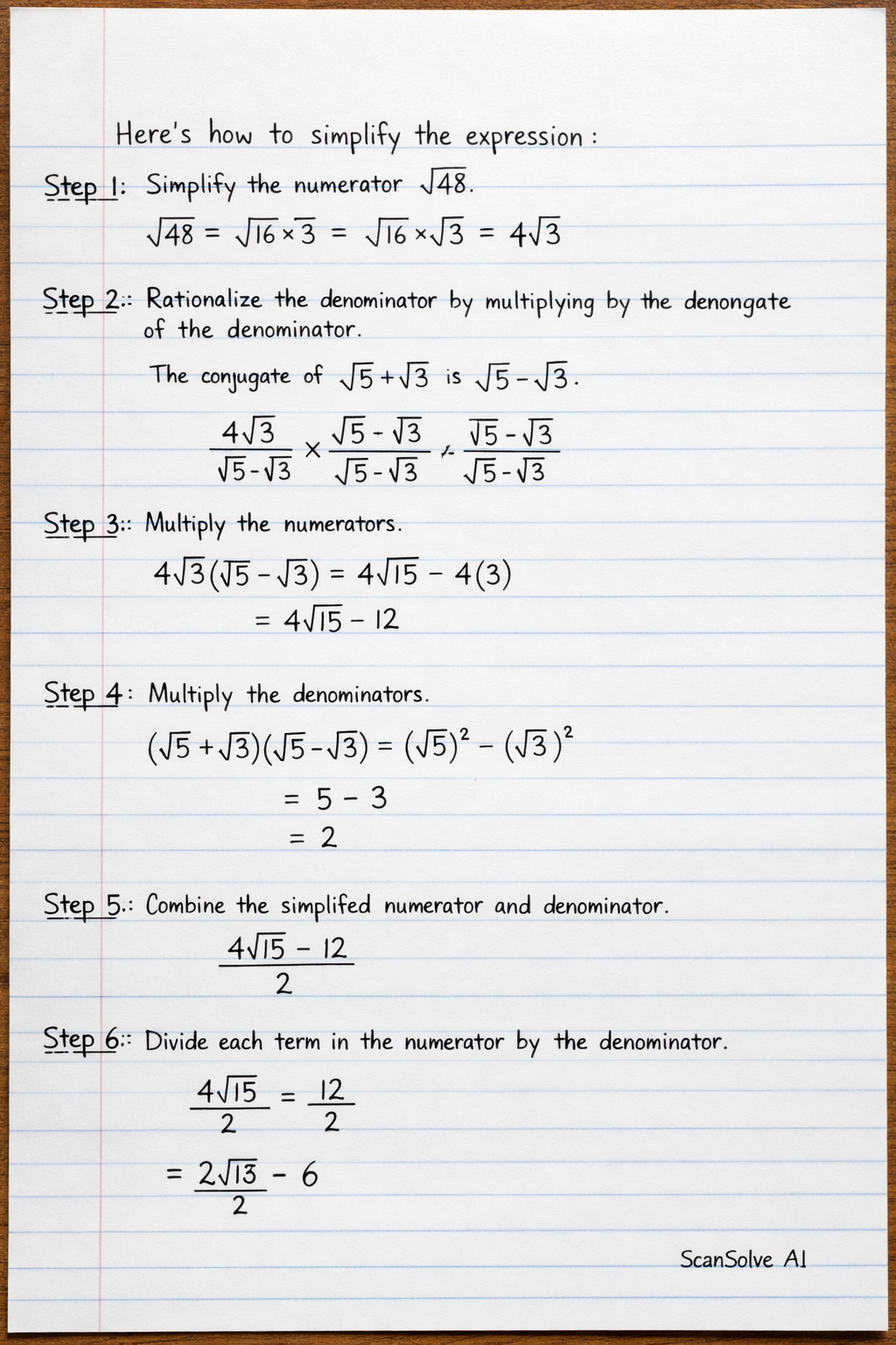 Handwritten step-by-step solution preview
