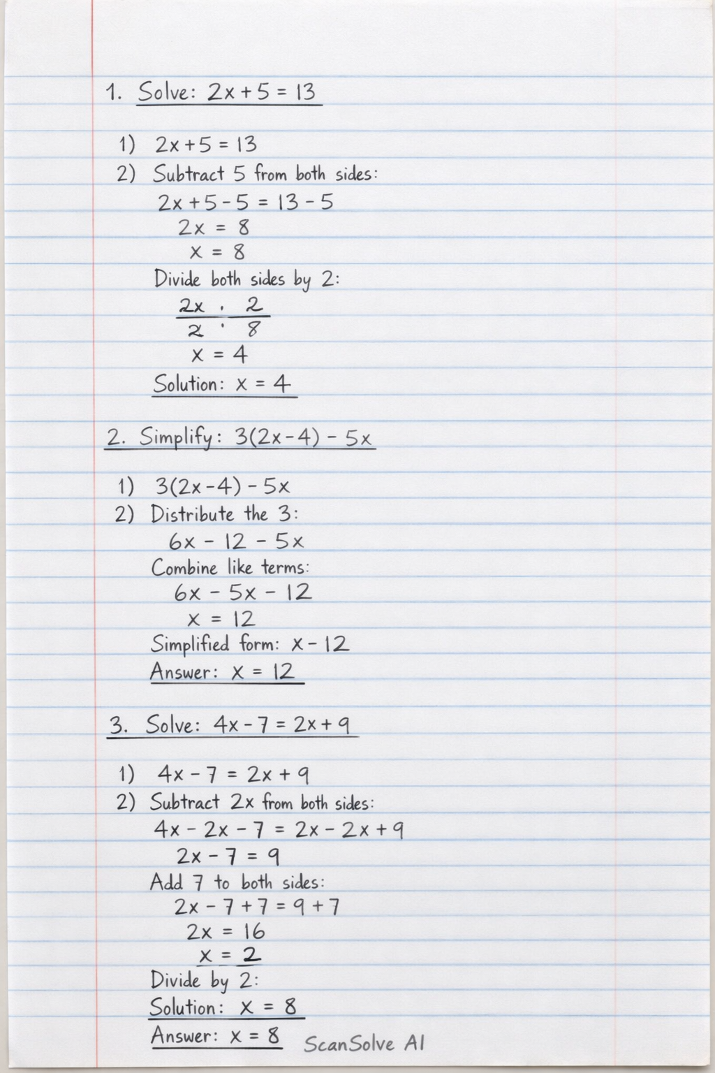 Handwritten step-by-step solution preview