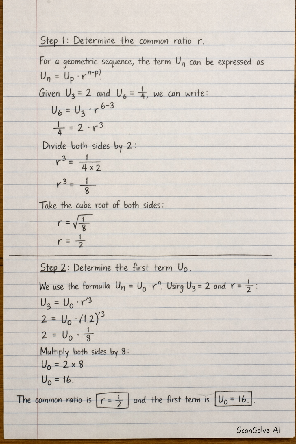 Handwritten step-by-step solution preview