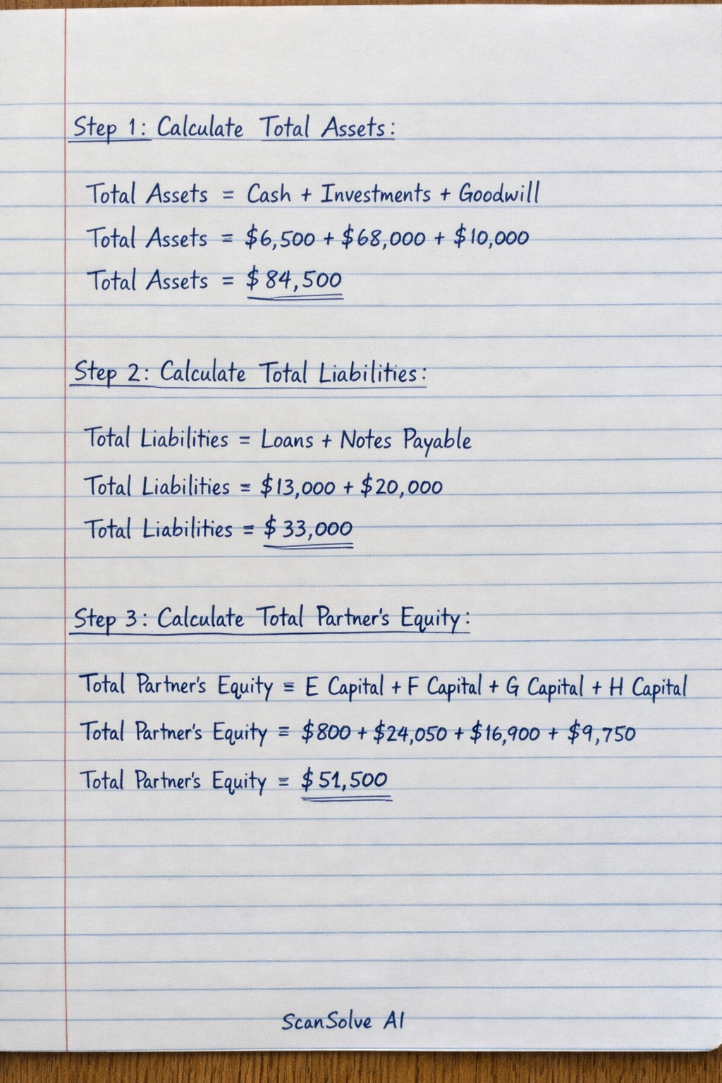 Handwritten step-by-step solution preview
