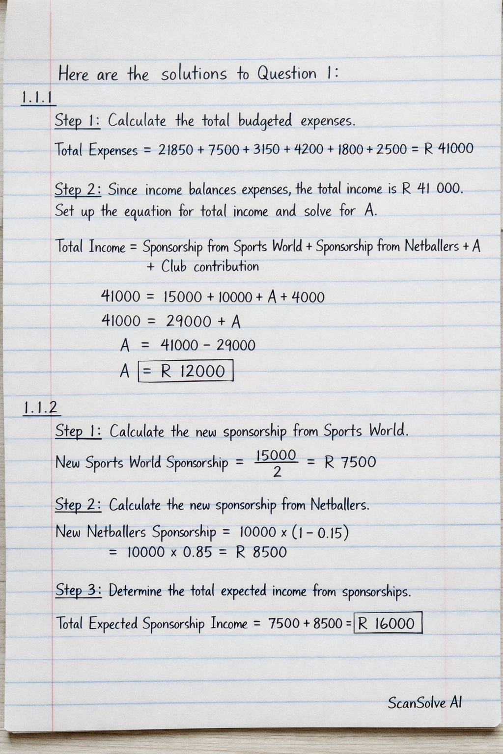 Handwritten step-by-step solution preview