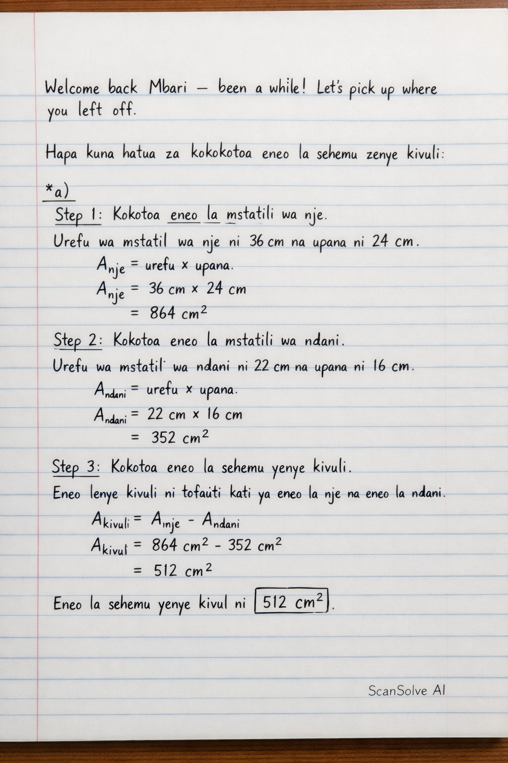 Handwritten step-by-step solution preview