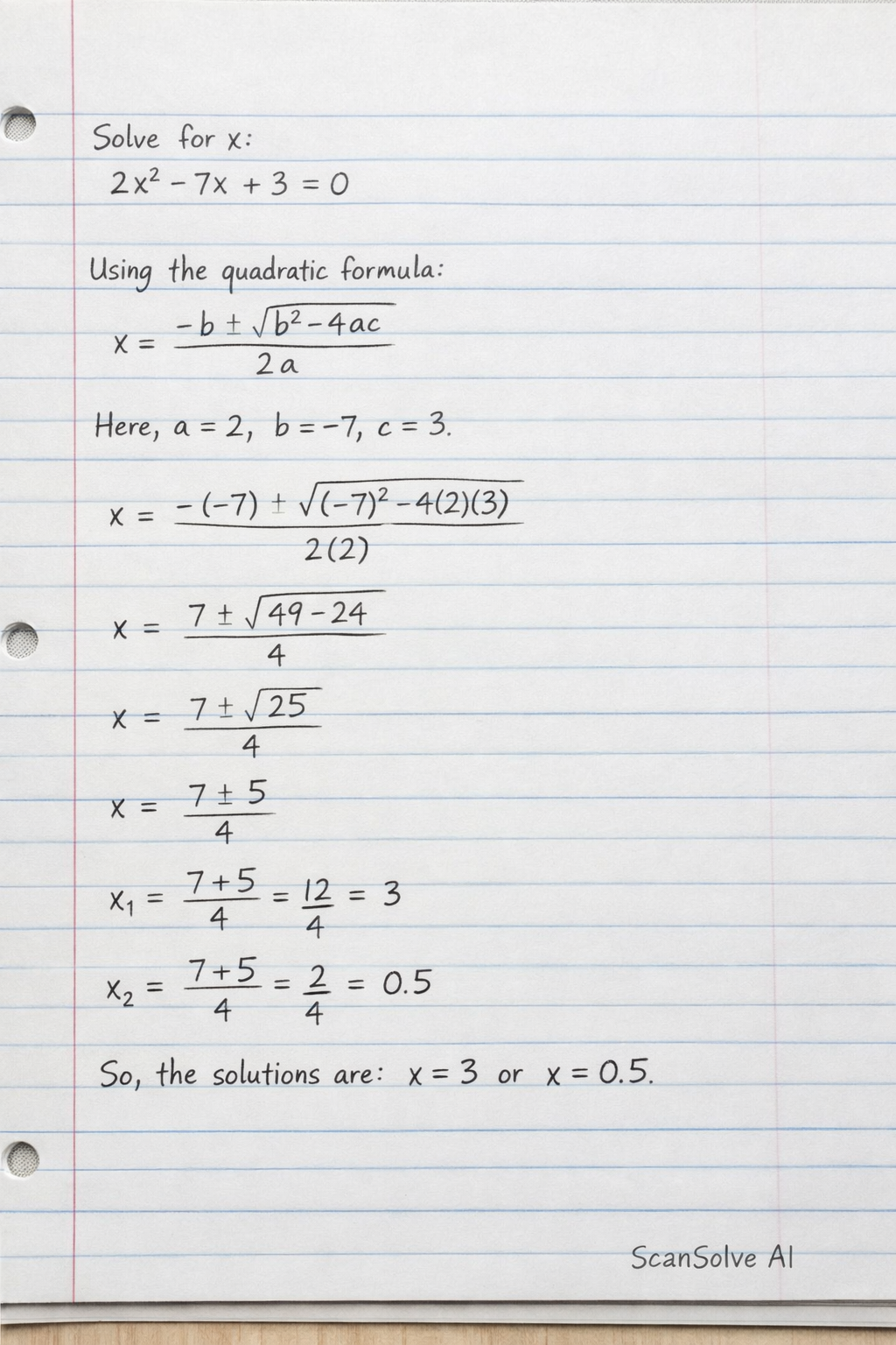 Handwritten step-by-step solution preview