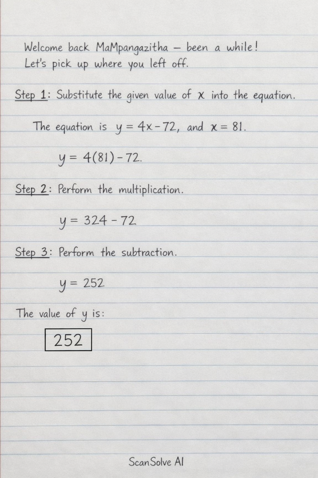 Handwritten step-by-step solution preview