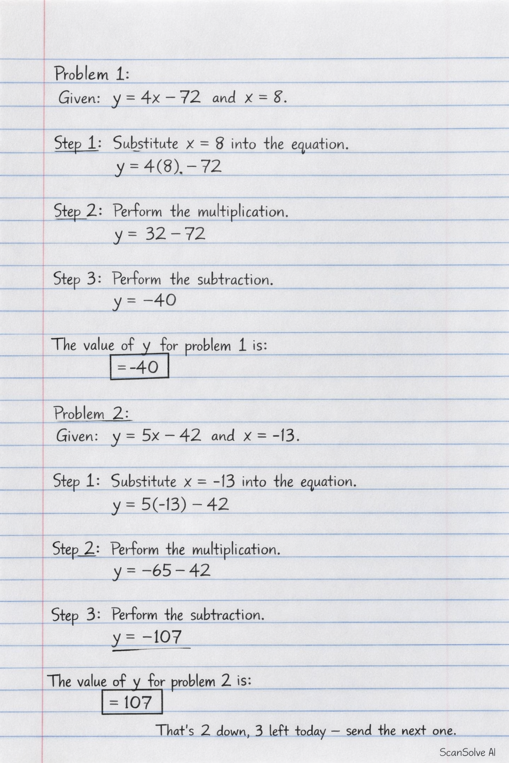 Handwritten step-by-step solution preview