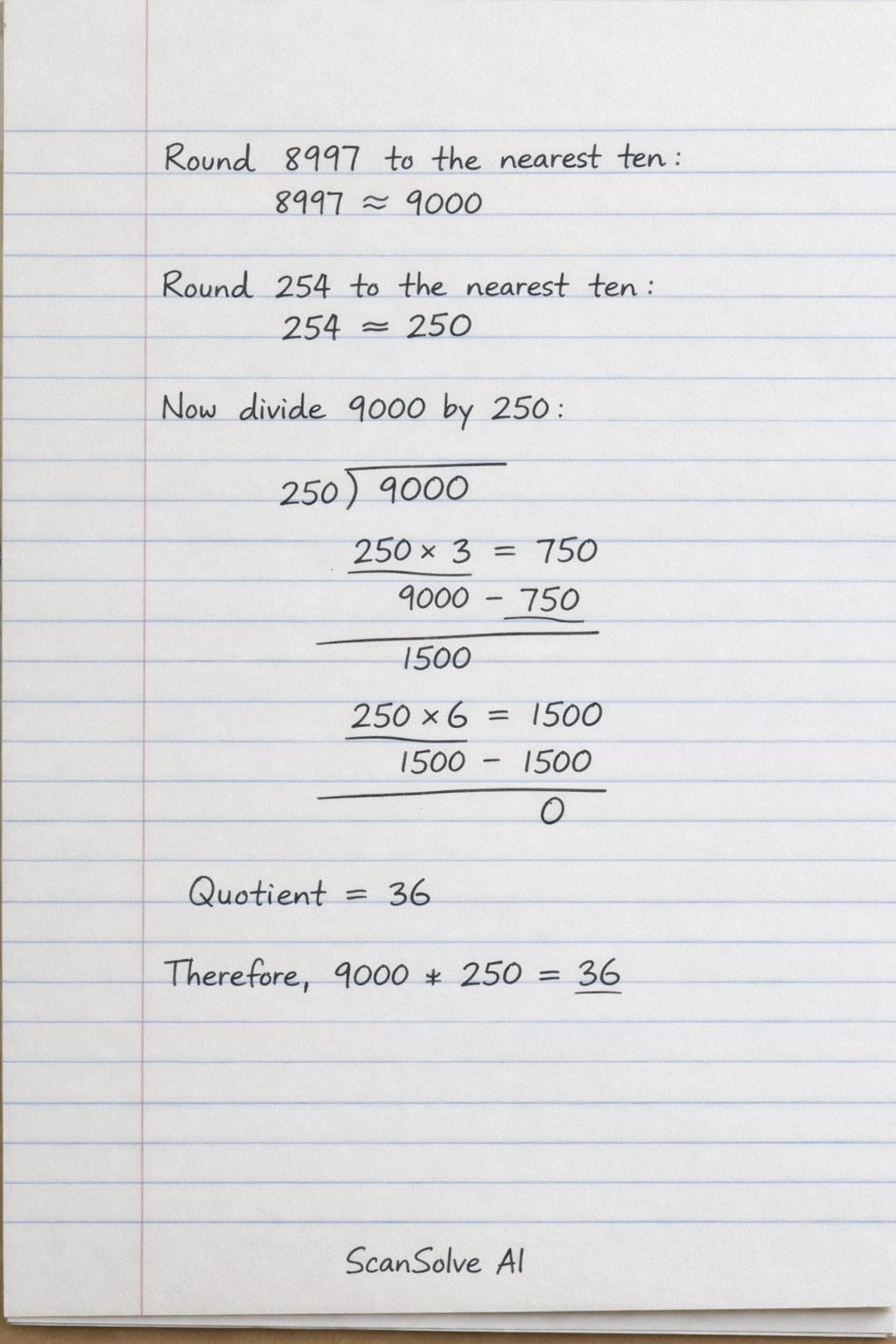 Handwritten step-by-step solution preview