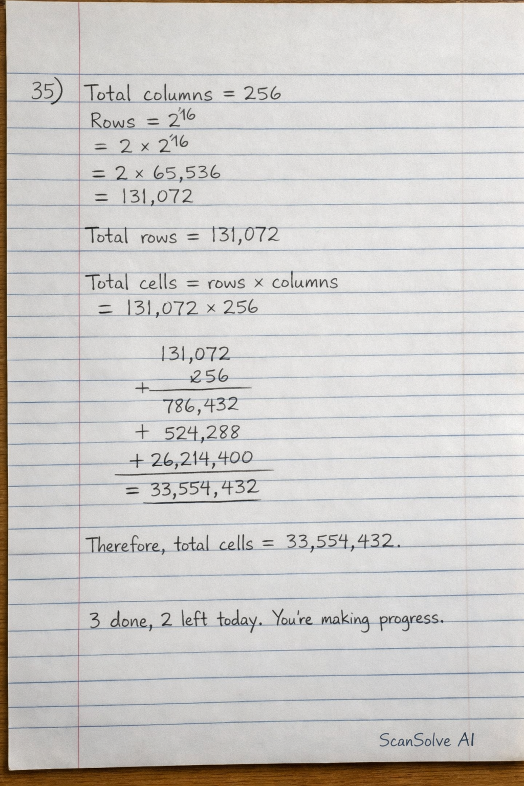 Handwritten step-by-step solution preview
