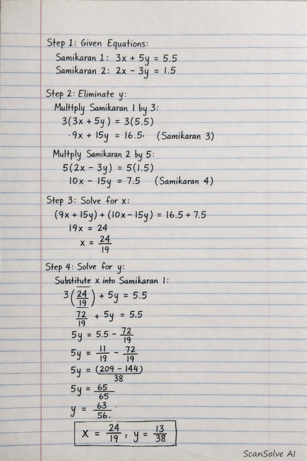 Handwritten step-by-step solution preview