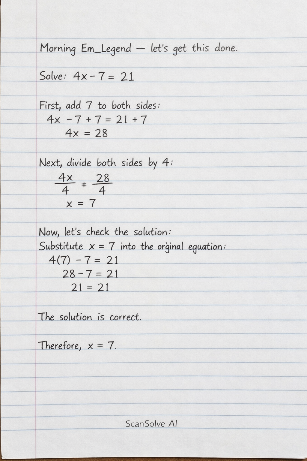 Handwritten step-by-step solution preview