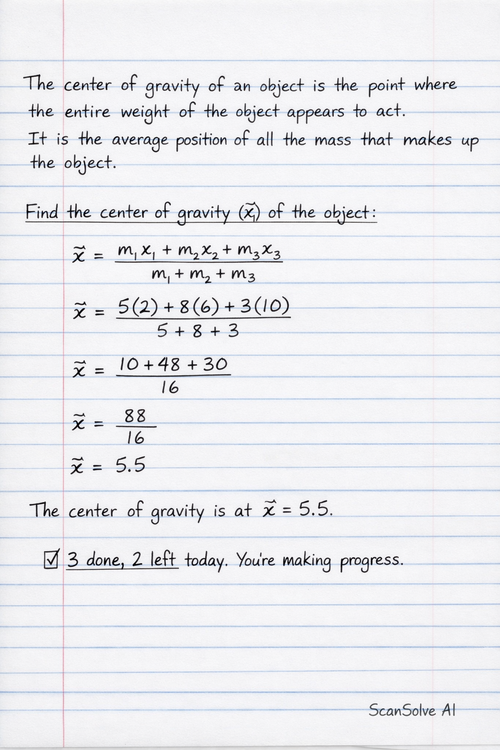 Handwritten step-by-step solution preview