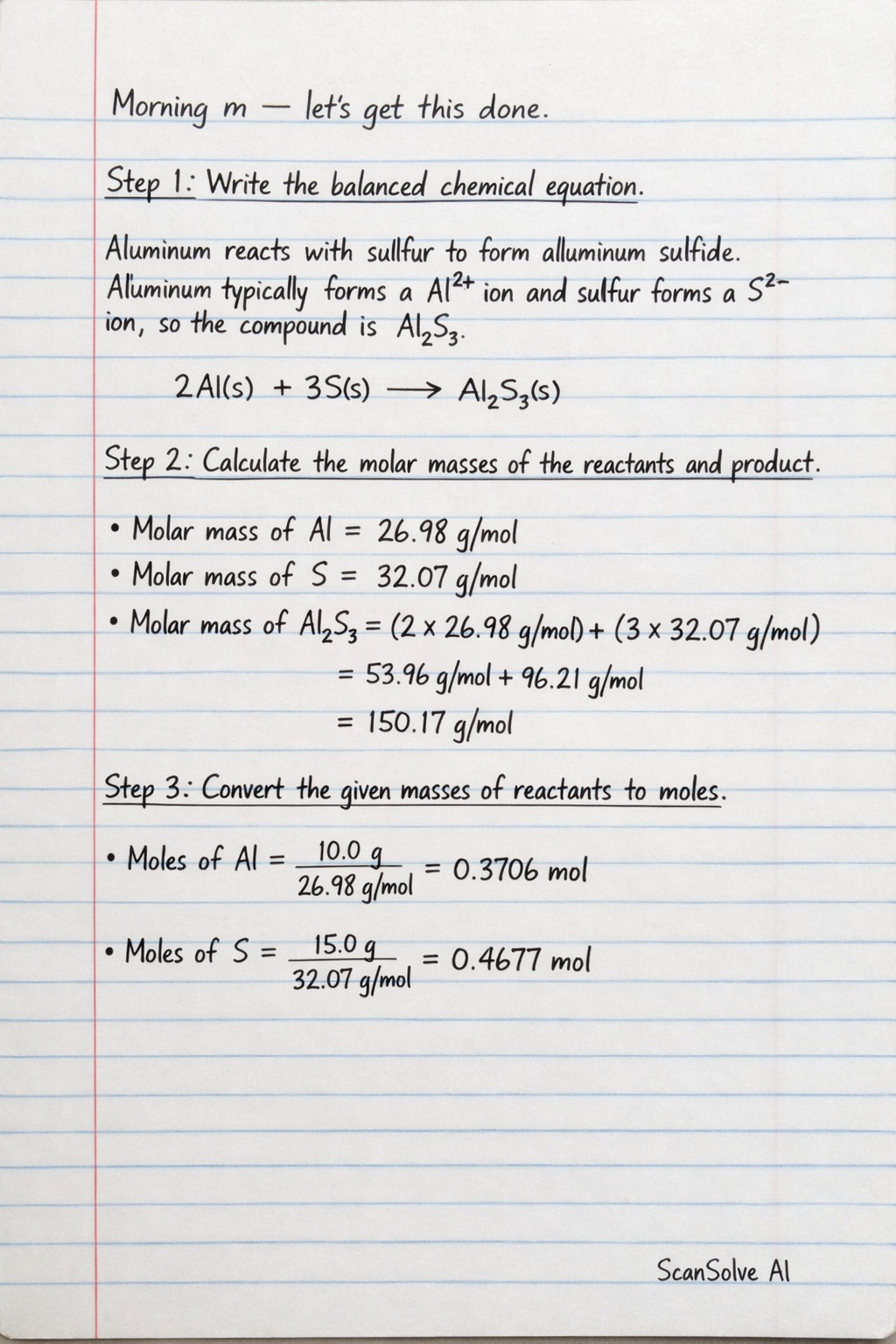 Handwritten step-by-step solution preview