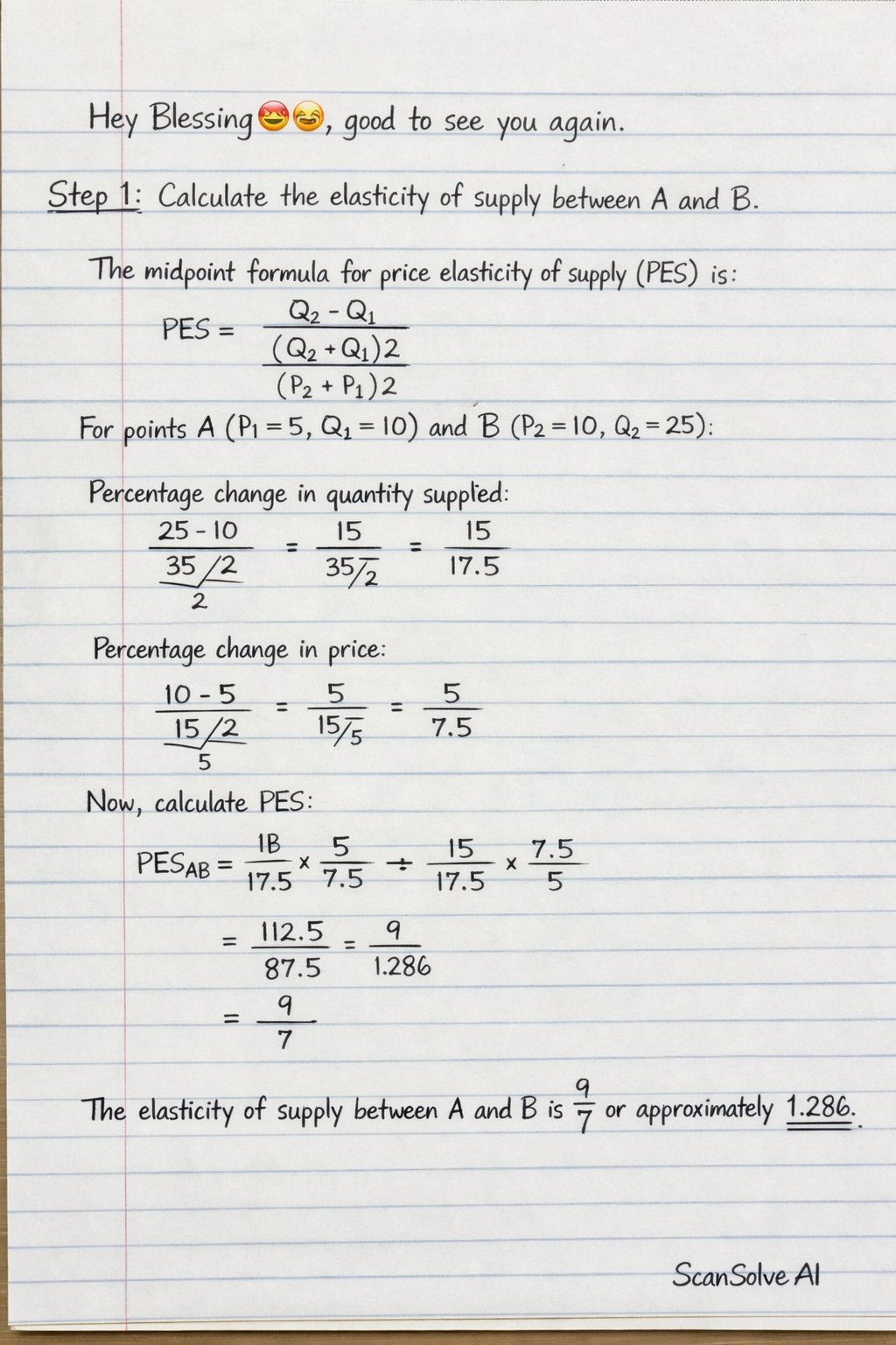 Handwritten step-by-step solution preview