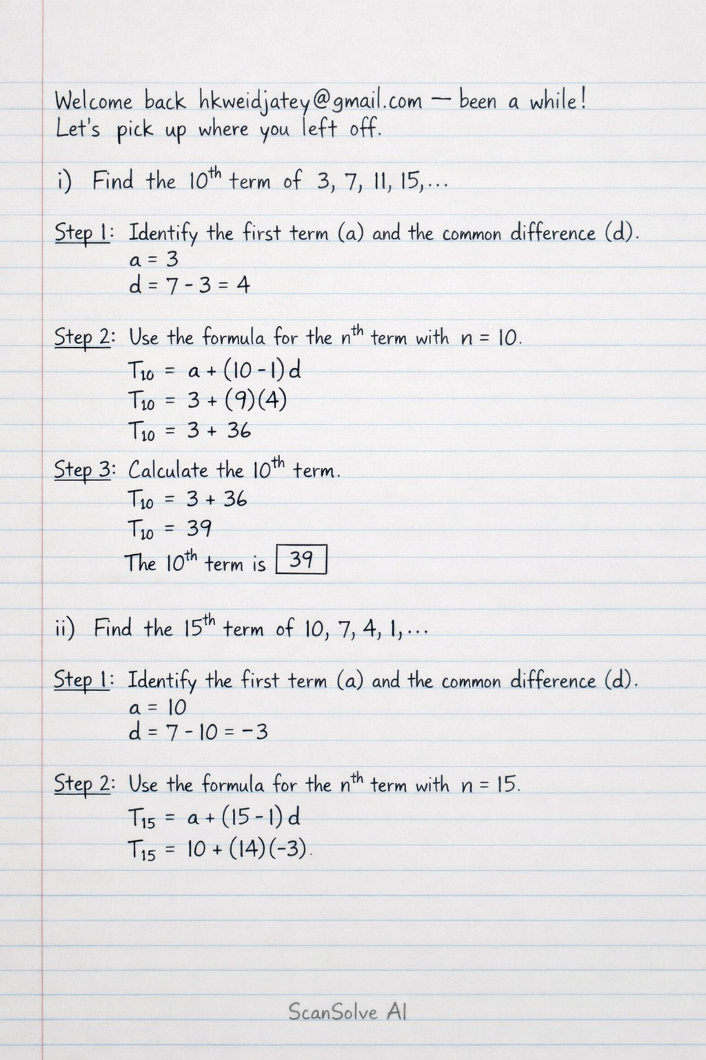 Handwritten step-by-step solution preview