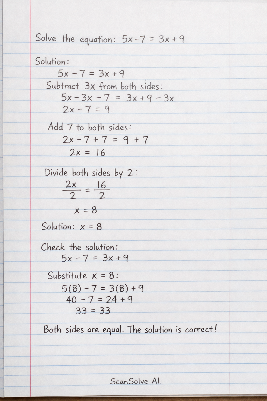 Handwritten step-by-step solution preview