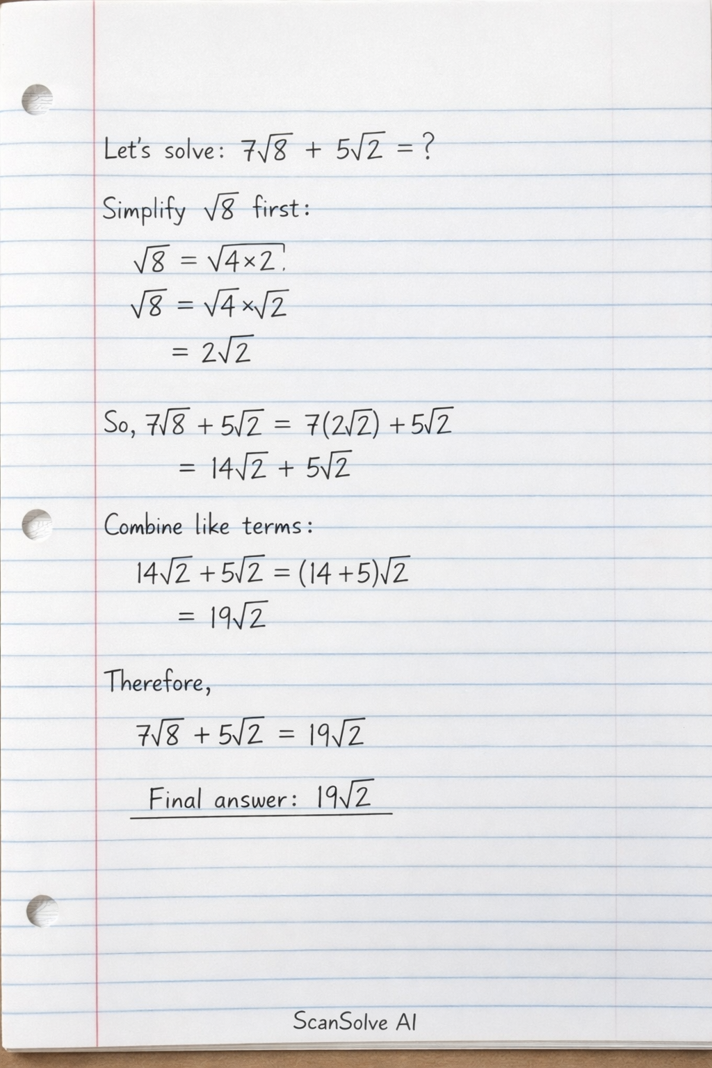 Handwritten step-by-step solution preview