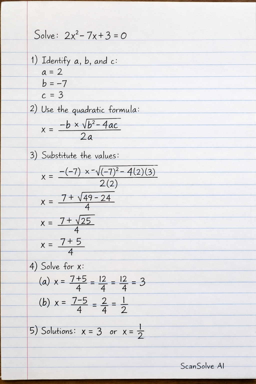 Handwritten step-by-step solution preview