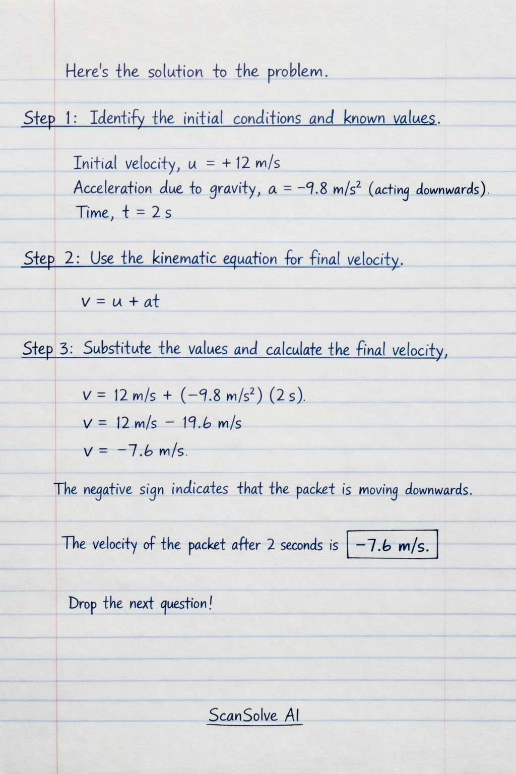 Handwritten step-by-step solution preview
