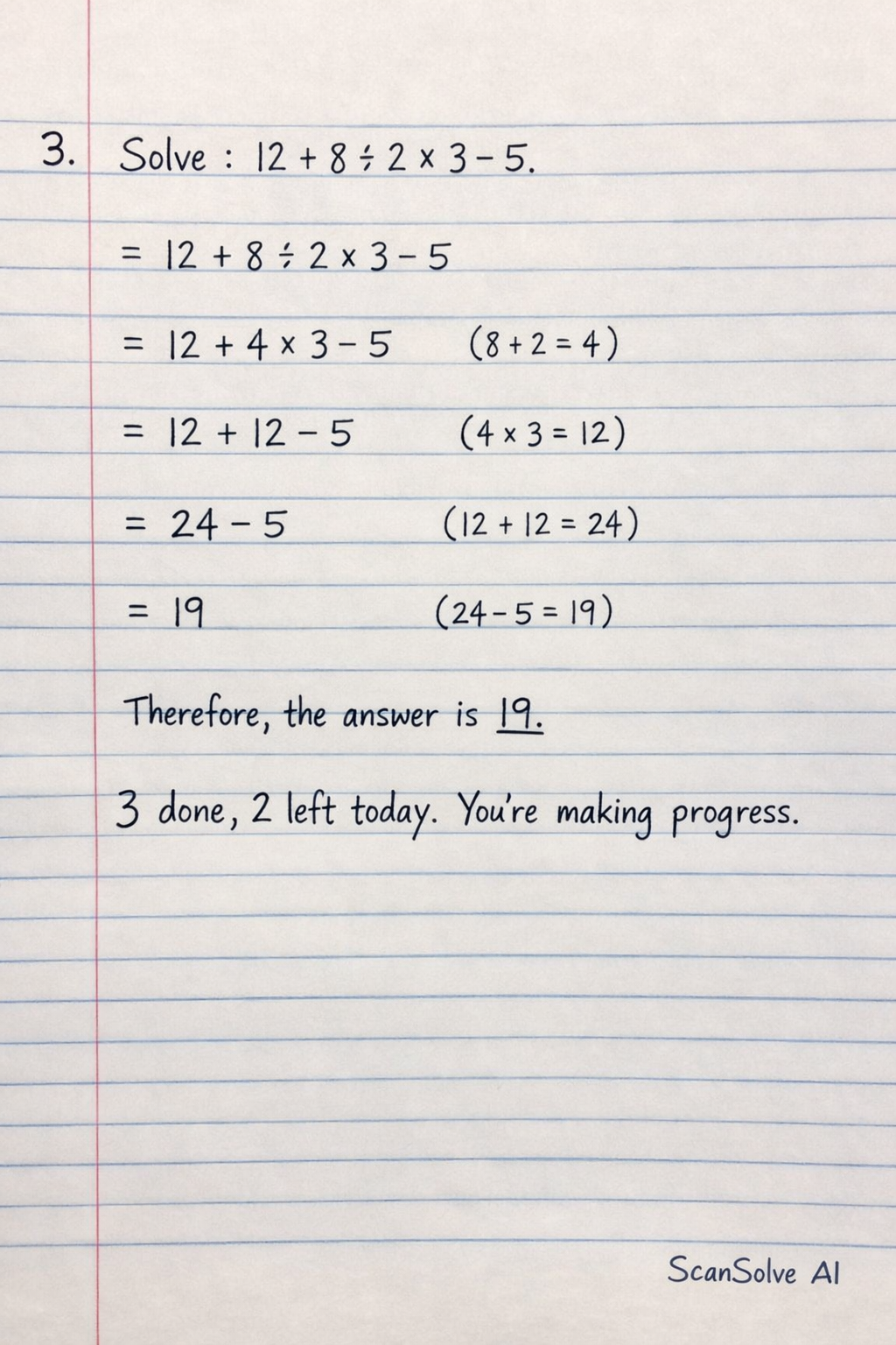 Handwritten step-by-step solution preview