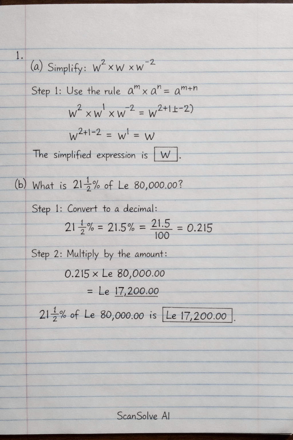 Handwritten step-by-step solution preview