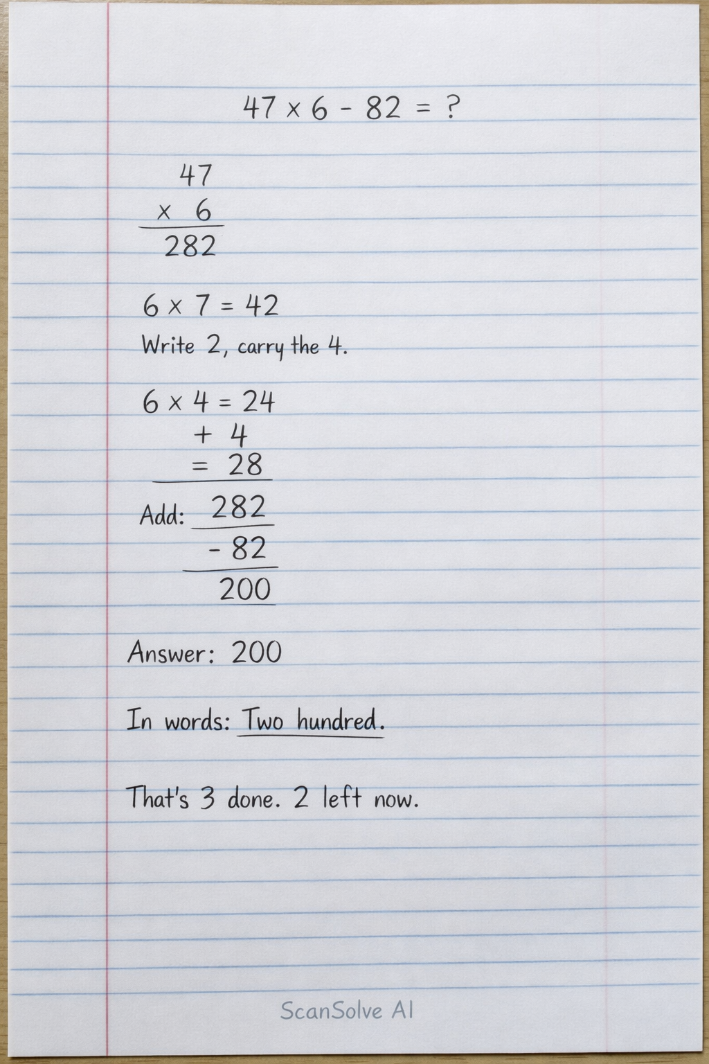 Handwritten step-by-step solution preview